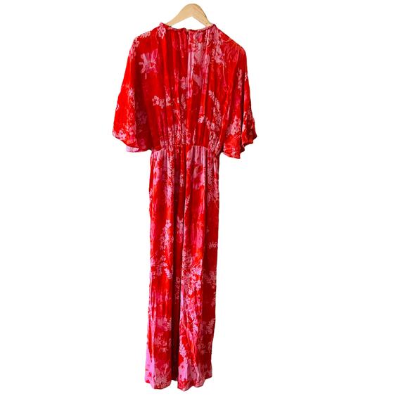 Pinko Aquarius Tuta Jumpsuit Size Large Abstract Print Dolman Sleeves Wide Leg - Picture 4 of 11